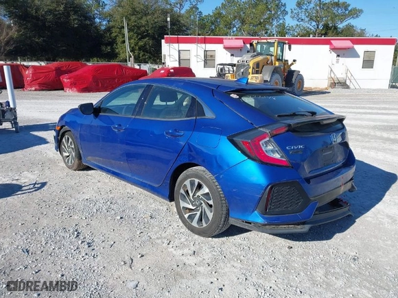 2017 Honda Civic Hatchback LX with VIN SHHFK7H22HU222148, listed as a IAAI auction lot 41370254 with 59,774 mi miles. Bid and sale history available at carsss.com. Image 3.