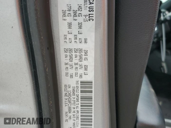 2015 Dodge Durango Limited with VIN 1C4RDHDG0FC100804, listed as a Copart auction lot 54977095 with 182,759 mi miles and Clean Title. Bid and sale history available at carsss.com. Image 12.
