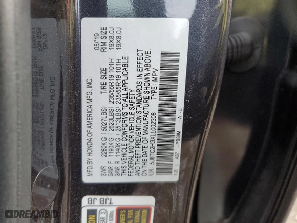 2020 Acura RDX with VIN 5J8TC2H3XLL002308, listed as a Copart auction lot 87892955 with 0 mi miles and Salvage Title. Bid and sale history available at carsss.com. Image 12.