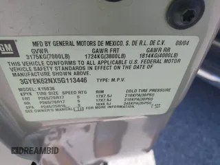 2005 Cadillac Escalade EXT z VIN 3GYEK62NX5G113446, wystawiony jako IAAI lot #41995157 z przebiegiem 173 247 mil mil oraz . Historia ofert i sprzedaży dostępna na DreamBid. Obrazek 9.