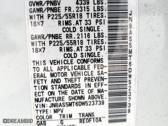 2013 Nissan Rogue SL with VIN JN8AS5MT6DW523739, listed as a Copart auction lot 50816685 with 98,537 mi miles and Salvage Title. Bid and sale history available at carsss.com. Image 15.