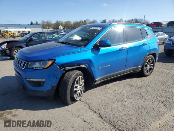 2019 Jeep Compass Latitude with VIN 3C4NJCBB2KT844341, listed as a Copart auction lot 53052675 with 59,709 mi miles and Salvage Title. Bid and sale history available at carsss.com. Image 1.