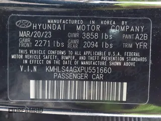 2023 Hyundai Elantra SEL with VIN KMHLS4AGXPU551660, listed as a IAAI auction lot 41174276 with 58,025 mi miles and . Bid and sale history available at DreamBid. Image 9.