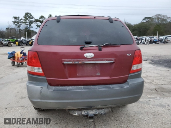 2006 Kia Sorento LX with VIN KNDJD733165550228, listed as a Copart auction lot 87581895 with 189,561 mi miles and Salvage Title. Bid and sale history available at DreamBid. Image 6.