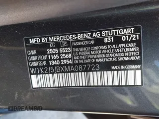 2021 Mercedes-Benz CLS with VIN W1K2J5JBXMA087723, listed as a IAAI auction lot 41402688 with 28,035 mi miles. Bid and sale history available at carsss.com. Image 9.
