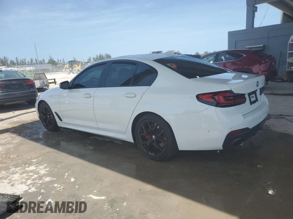 2021 BMW 5 Series 530i with VIN WBA53BH05MWX12503, listed as a Copart auction lot 56310865 with 29,509 mi miles and Salvage title. Bid and sale history available at DreamBid. Image 2.