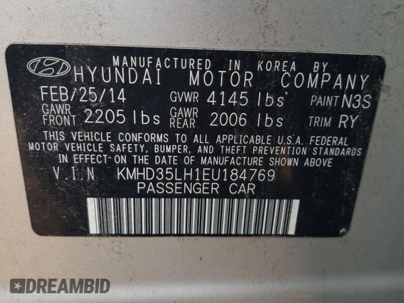 2014 Hyundai Elantra GT with VIN KMHD35LH1EU184769, listed as a Copart auction lot 61756033 with 71,615 mi miles and Salvage Title. Bid and sale history available at carsss.com. Image 12.