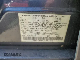2007 Nissan Maxima 3.5 SE with VIN 1N4BA41E67C862256, listed as a Copart auction lot 69925794 with 200,063 mi miles and Salvage Title. Bid and sale history available at carsss.com. Image 12.