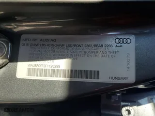 2015 Audi A3 2.0T Premium with VIN WAUBFGFF2F1126288, listed as a Copart auction lot 87724655 with 66,870 mi miles and Salvage Title. Bid and sale history available at carsss.com. Image 12.