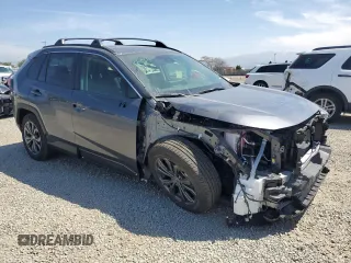 2025 Toyota RAV4 Hybrid XLE Premium with VIN JTMB6RFV8SD152327, listed as a Copart auction lot 53573615 with 12,830 mi miles and Salvage title. Bid and sale history available at DreamBid. Image 4.