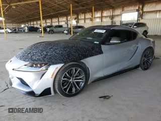 2021 Toyota GR Supra 2.0 with VIN WZ1DB2C04MW041237, listed as a Copart auction lot 80223794 with 24,603 mi miles and Salvage Title. Bid and sale history available at carsss.com. Image 1.