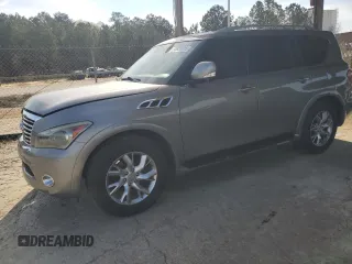 2011 Infiniti QX56 7-passenger with VIN JN8AZ2NF7B9502882, listed as a Copart auction lot 50631245 with 284,278 mi miles and Salvage Title. Bid and sale history available at carsss.com. Image 1.