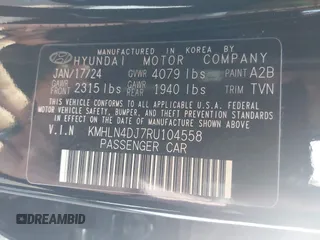 2024 Hyundai Elantra Limited с VIN KMHLN4DJ7RU104558, выставлен на аукционе IAAI как лот 42180156 с пробегом 4 427 миль миль и . История ставок и продаж доступна на DreamBid. Изображение 9.