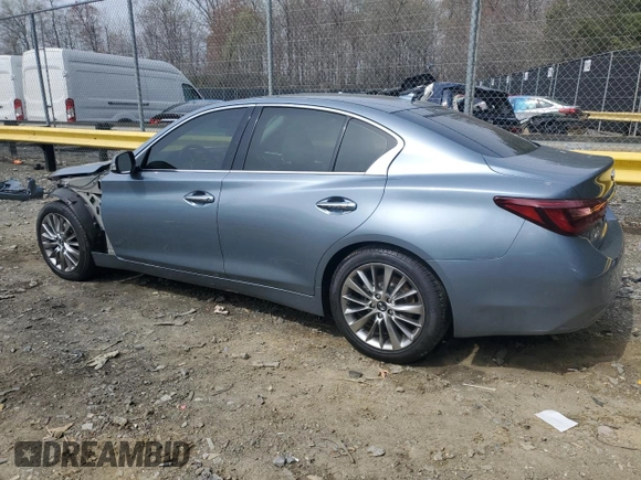2019 Infiniti Q50 Luxe with VIN JN1EV7AR9KM553774, listed as a Copart auction lot 51593855 with 62,446 mi miles and Salvage title. Bid and sale history available at DreamBid. Image 2.