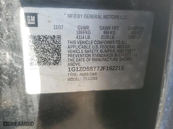 2018 Chevrolet Malibu LT with VIN 1G1ZD5ST7JF162215, listed as a Copart auction lot 85107314 with 171,510 mi miles and Salvage Title. Bid and sale history available at carsss.com. Image 13.