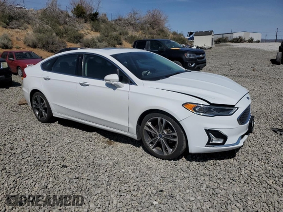 2019 Ford Fusion Titanium with VIN 3FA6P0D92KR184851, listed as a Copart auction lot 52154705 with 62,652 mi miles and Salvage Title. Bid and sale history available at carsss.com. Image 4.