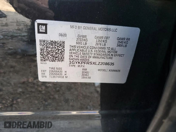 2020 Cadillac XT6 AWD Premium Luxury with VIN 1GYKPFRSXLZ208635, listed as a Copart auction lot 69057844 with 30,946 mi miles and Salvage Title. Bid and sale history available at carsss.com. Image 15.