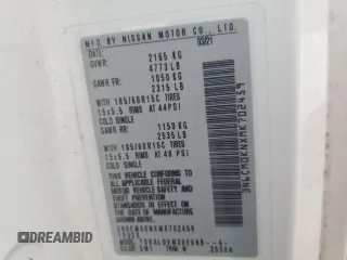 2021 Nissan NV200 SV with VIN 3N6CM0KNXMK702459, listed as a Copart auction lot 53709105 with 214,389 mi miles and Salvage title. Bid and sale history available at DreamBid. Image 13.