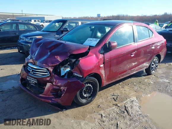 2018 Mitsubishi Mirage G4 ES with VIN ML32F3FJXJHF14343, listed as a IAAI auction lot 41847739 with 95,302 mi miles. Bid and sale history available at carsss.com. Image 2.