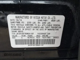 2014 Infiniti Q50 with VIN JN1BV7AP7EM691187, listed as a IAAI auction lot 41535773 with 82,148 mi miles and . Bid and sale history available at DreamBid. Image 9.