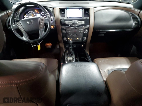 2019 Nissan Armada Platinum with VIN JN8AY2NE8K9755137, listed as a Copart auction lot 46058775 with 93,949 mi miles and Salvage Title. Bid and sale history available at carsss.com. Image 8.