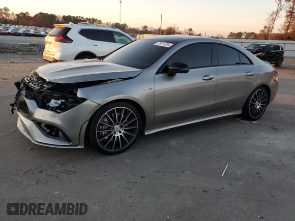 2021 Mercedes-Benz CLA with VIN W1K5J5BBXMN186708, listed as a Copart auction lot 83515554 with 54,574 mi miles and Salvage Title. Bid and sale history available at carsss.com. Image 1.