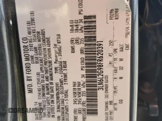 2015 Lincoln MKZ with VIN 3LN6L2G98FR620391, listed as a Copart auction lot 49385135 with 192,928 mi miles and Clean Title. Bid and sale history available at DreamBid. Image 12.