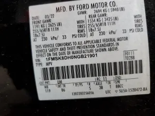2022 Ford Explorer XLT z VIN 1FMSK8DH0NGB21901, wystawiony jako Copart lot #57749845 z przebiegiem 21 666 mil mil oraz Szkoda całkowita • Salvage title. Historia ofert i sprzedaży dostępna na DreamBid. Obrazek 14.