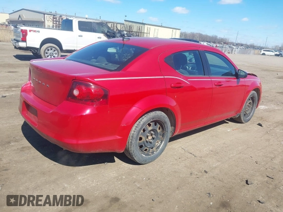 2014 Dodge Avenger SE with VIN 1C3CDZAB7EN226041, listed as a IAAI auction lot 41886981 with 126,811 mi miles. Bid and sale history available at carsss.com. Image 4.