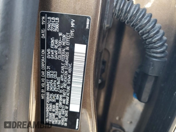 2015 Volvo XC60 T6 Drive-E Platinum с VIN YV449MDM1F2698480, выставлен на аукционе Copart как лот 74591294 с пробегом 87 646 миль миль и На запчасти • Non repairable. История ставок и продаж доступна на DreamBid. Изображение 14.