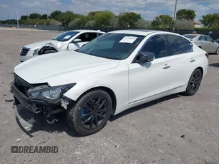 2014 Infiniti Q50 with VIN JN1BV7AP2EM671929, listed as a IAAI auction lot 41794659 with 77,930 mi miles. Bid and sale history available at carsss.com. Image 2.