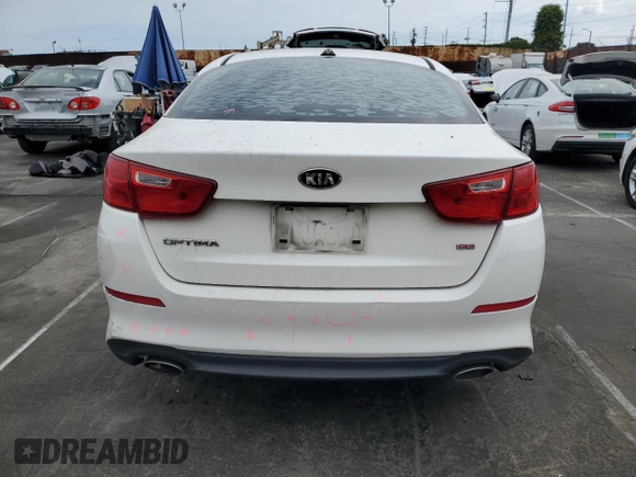 2015 Kia Optima LX with VIN KNAGM4A70F5631684, listed as a Copart auction lot 55786925 with 129,208 mi miles and Salvage Title. Bid and sale history available at DreamBid. Image 6.