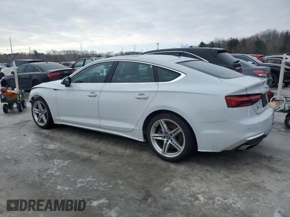 2021 Audi A5 Sportback S line Premium with VIN WAUDACF54MA005542, listed as a Copart auction lot 45805415 with 47,088 mi miles and Salvage Title. Bid and sale history available at carsss.com. Image 2.