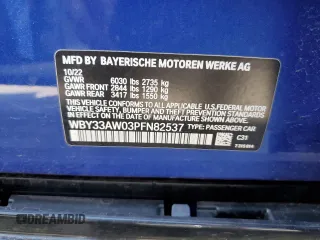 2023 BMW i4 M50 with VIN WBY33AW03PFN82537, listed as a Copart auction lot 46480044 with 25,710 mi miles. Bid and sale history available at carsss.com. Image 12.
