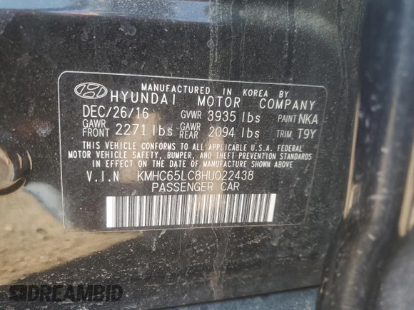 2017 Hyundai Ioniq Blue z VIN KMHC65LC8HU022438, wystawiony jako Copart lot #55331285 z przebiegiem 224 662 mil mil oraz Czysty tytuł • Clean title. Historia ofert i sprzedaży dostępna na DreamBid. Obrazek 12.