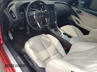 2017 Infiniti Q60 Red Sport 400 with VIN JN1FV7EK9HM610355, listed as a Copart auction lot 57042185 with 54,581 mi miles and Salvage title. Bid and sale history available at DreamBid. Image 8.