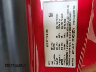 2022 Tesla Model 3 Long Range with VIN 5YJ3E1EBXNF285779, listed as a Copart auction lot 54630135 with 129,097 mi miles and Clean Title. Bid and sale history available at DreamBid. Image 13.