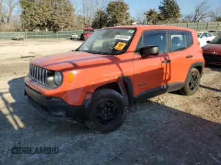 2018 Jeep Renegade Sport with VIN ZACCJBAB2JPJ31557, listed as a Copart auction lot 43350945 with 222,723 mi miles and Salvage Title. Bid and sale history available at DreamBid. Image 1.