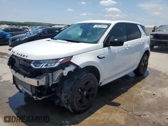 2020 Land Rover Discovery Sport S R-Dynamic with VIN SALCT2FX2LH833799, listed as a Copart auction lot 59515224 with 12,843 mi miles and Salvage Title. Bid and sale history available at carsss.com. Image 1.