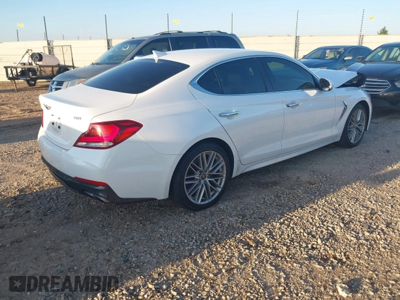 2020 Genesis G70 2.0T with VIN KMTG64LA8LU056386, listed as a IAAI auction lot 41164341 with 48,943 mi miles and . Bid and sale history available at DreamBid. Image 4.