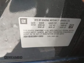 2013 Cadillac XTS Premium with VIN 2G61S5S33D9113653, listed as a IAAI auction lot 41837117 with 101,049 mi miles and . Bid and sale history available at DreamBid. Image 8.