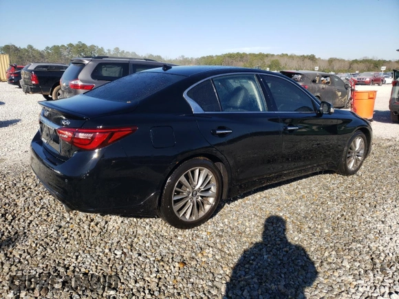 2022 Infiniti Q50 Luxe with VIN JN1EV7BR7NM341295, listed as a Copart auction lot 47003645 with 24,688 mi miles and Salvage title. Bid and sale history available at DreamBid. Image 3.