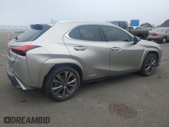 2022 Lexus UX 250h F Sport with VIN JTHR9JBH6N2054435, listed as a Copart auction lot 45687975 with 12,615 mi miles and Clean Title. Bid and sale history available at DreamBid. Image 3.