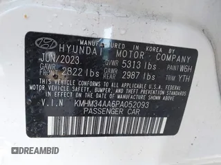 2023 Hyundai IONIQ 6 SEL with VIN KMHM34AA6PA052093, listed as a IAAI auction lot 41233794 with 8,300 mi miles. Bid and sale history available at carsss.com. Image 9.