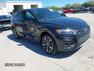 2023 Audi Q5 Sportback S line Premium Plus with VIN WA15AAFY3P2033220, listed as a IAAI auction lot 41740920 with 80,418 mi miles and . Bid and sale history available at DreamBid. Image 1.