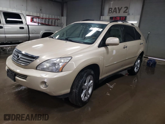 2008 Lexus RX 400h with VIN JTJHW31U582046795, listed as a Copart auction lot 51771335 with Not Provided miles and Salvage Title. Bid and sale history available at DreamBid. Image 1.