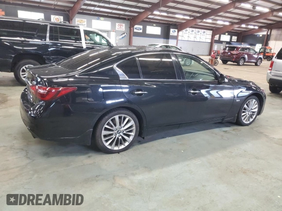 2018 Infiniti Q50 Luxe with VIN JN1EV7AR0JM431979, listed as a Copart auction lot 56108015 with 85,597 mi miles and Clean Title. Bid and sale history available at DreamBid. Image 3.
