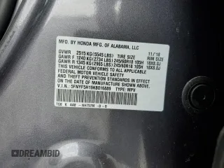 2019 Honda Pilot LX with VIN 5FNYF5H19KB016889, listed as a Copart auction lot 53972975 with 75,721 mi miles and Salvage Title. Bid and sale history available at DreamBid. Image 13.