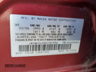 2006 Mazda 3 S Grand Touring with VIN JM1BK343961501996, listed as a Copart auction lot 88581165 with 105,058 mi miles and Salvage Title. Bid and sale history available at DreamBid. Image 14.