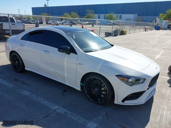 2023 Mercedes-Benz CLA with VIN W1K5J5BBXPN382376, listed as a IAAI auction lot 41681927 with 21,630 mi miles. Bid and sale history available at carsss.com. Image 1.